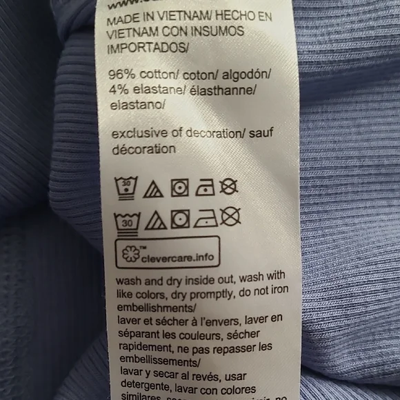 Calvin Klein Light Blue Ribbed Tank Top - Picture 4 of 8